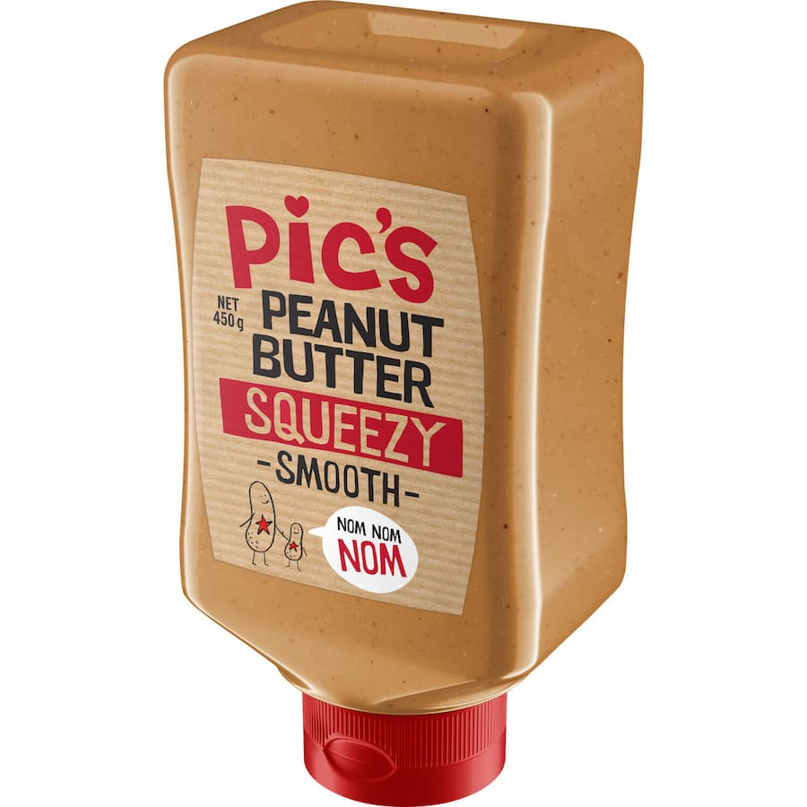 CHAI XỊT SỐT BƠ ĐẬU PHỘNG LỎNG Pic's Peanut Butter Smooth Squeezy, GLUTEN FREE, 450g