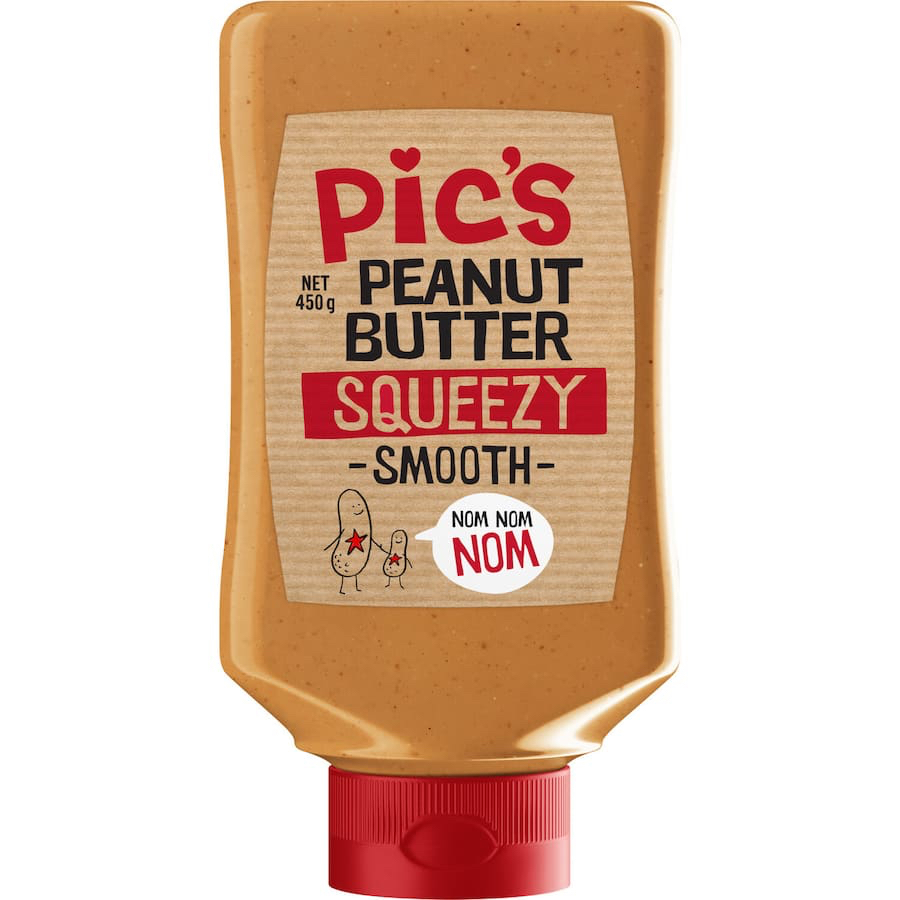 CHAI XỊT SỐT BƠ ĐẬU PHỘNG LỎNG Pic's Peanut Butter Smooth Squeezy, GLUTEN FREE, 450g