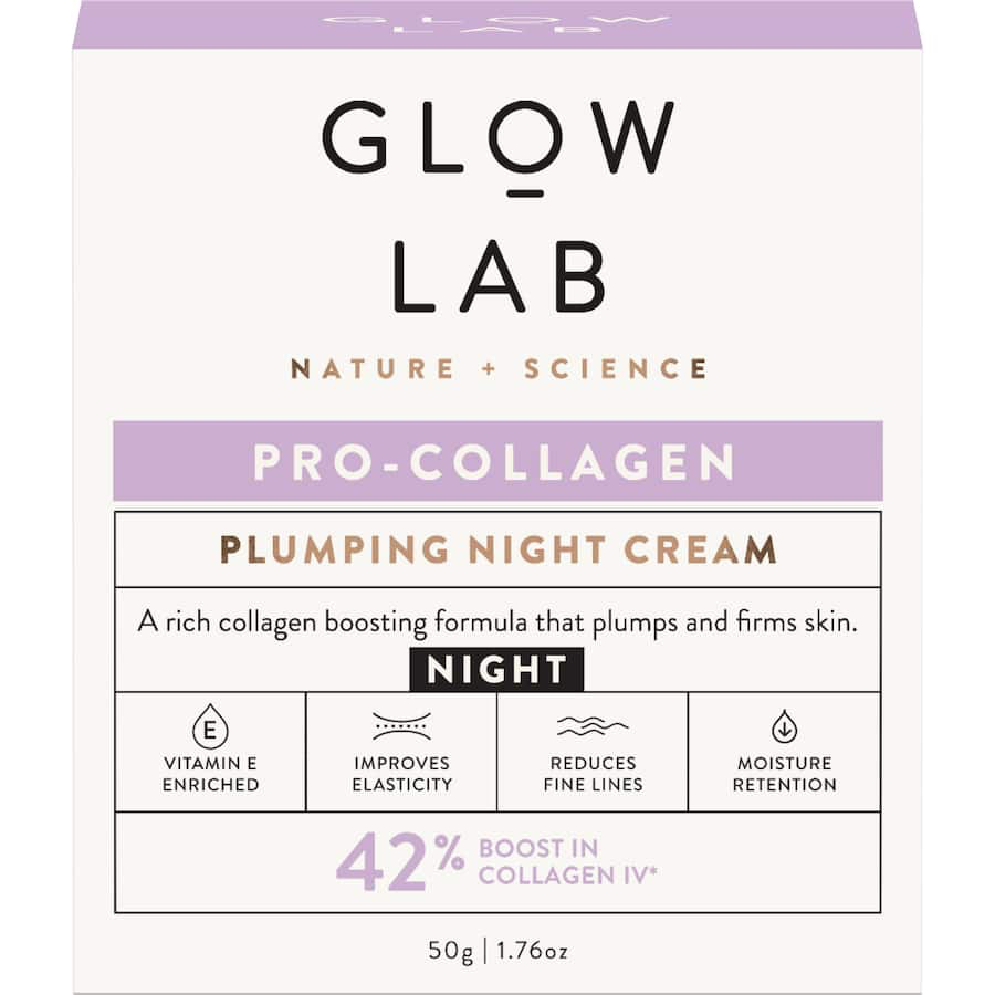 HỘP KEM DƯỠNG ĐÊM Glow Lab Plumping Moisturiser Pro-collagen, ẨM MUỢT, SĂN CHẮC, ĐỀU MÀU, 50g