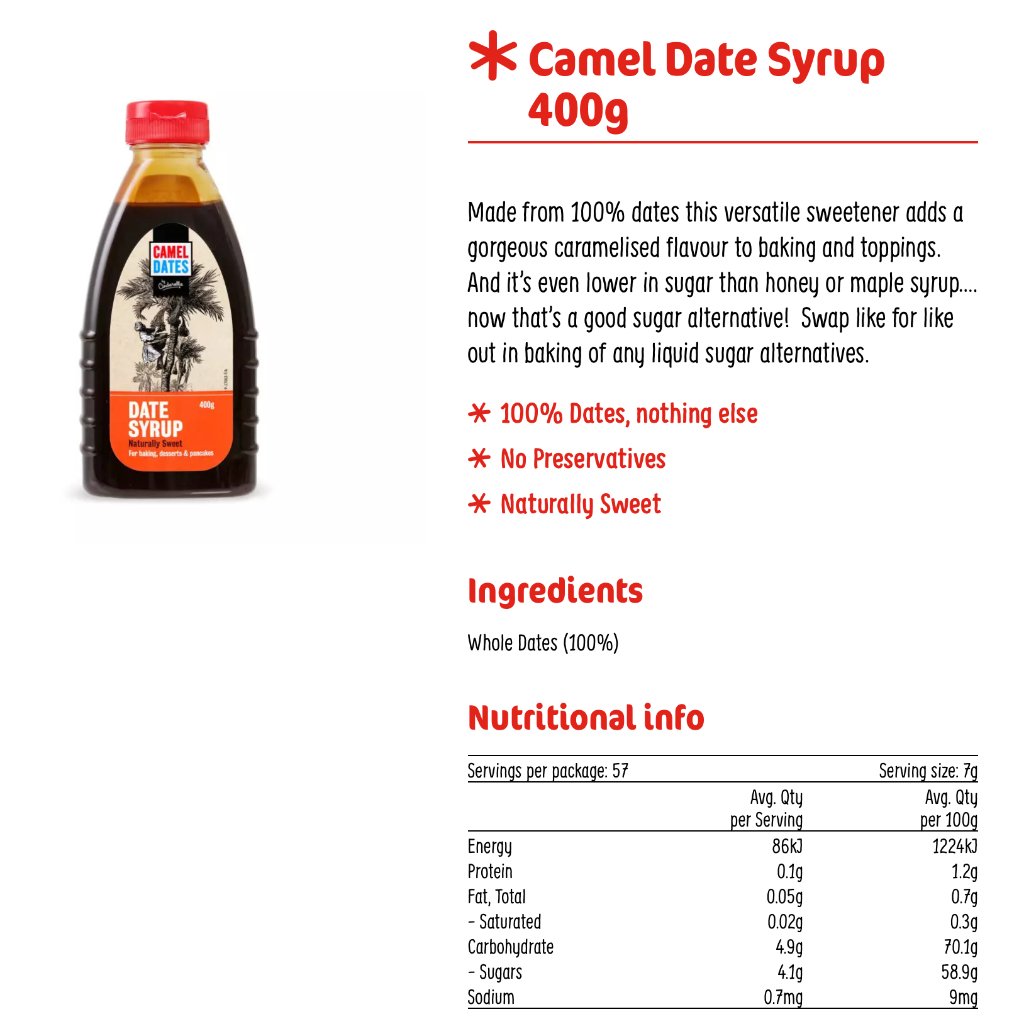 SIRO CHÀ LÀ NGUYÊN CHẤT 100% Cinderella Date Syrup – THAY THẾ ĐƯỜNG TỰ NHIÊN, 400g