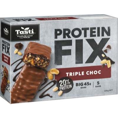 HỘP 5 THANH ĂN VẶT Tasti Protein FIX 5 x 45g – GIÀU ĐẠM, ÍT NGÁN, NẠP NĂNG LƯỢNG CỰC ĐỈNH, 225g