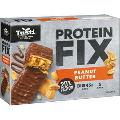 HỘP 5 THANH ĂN VẶT Tasti Protein FIX 5 x 45g – GIÀU ĐẠM, ÍT NGÁN, NẠP NĂNG LƯỢNG CỰC ĐỈNH, 225g