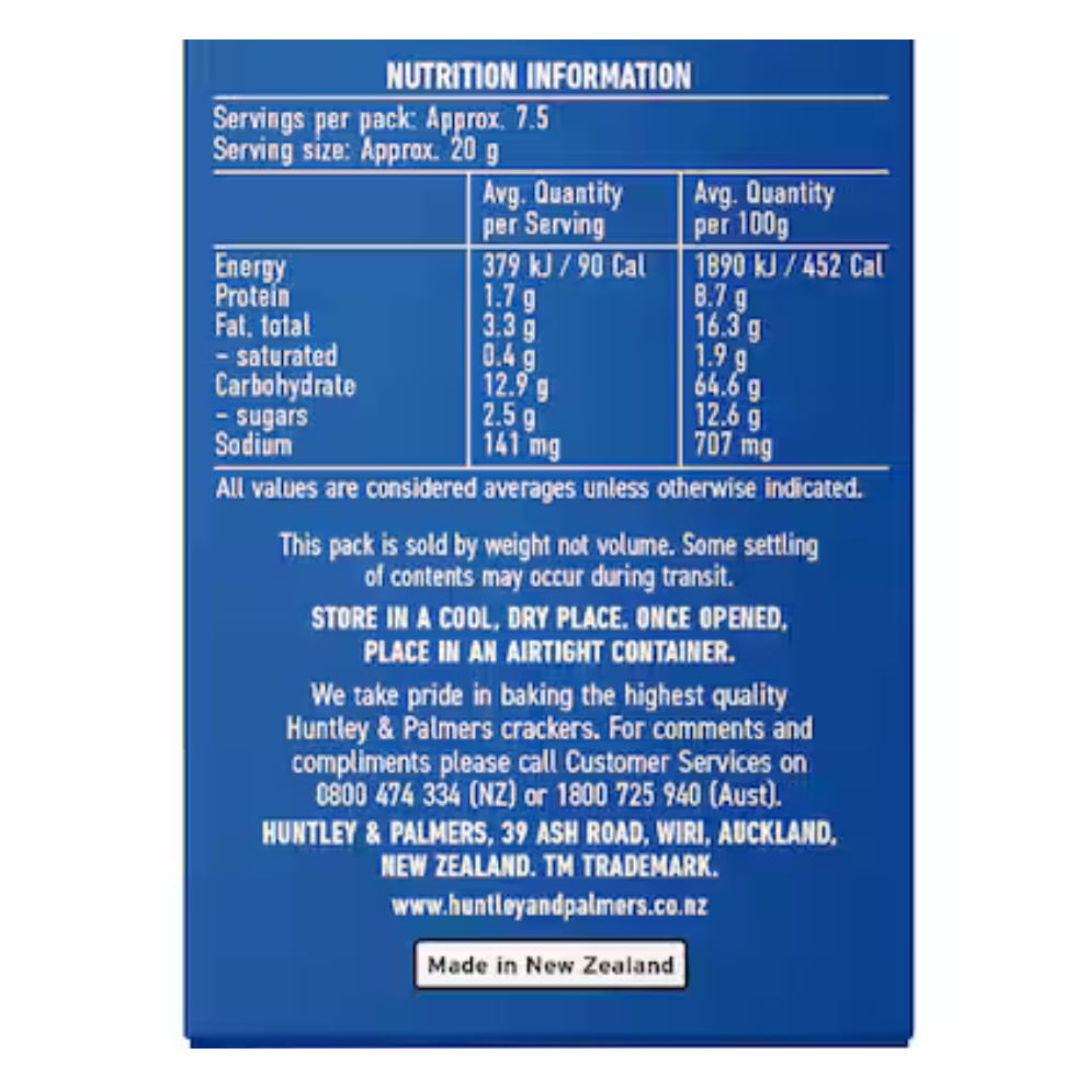BÁNH CRACKER ĂN KÈM PHÔ MAI / MỨT Huntley & Palmers GRAZING BITES, SeaSaltCranberry / OnionFig, 150g
