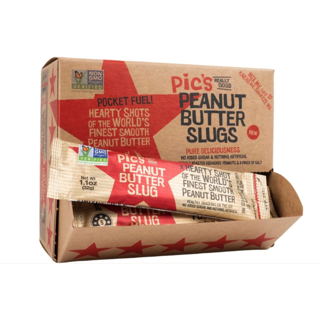 HỘP 6-20 (30g) GÓI BƠ ĐẬU PHỘNG Pic’s Peanut Butter Slugs - NGUYÊN CHẤT, TIỆN LỢI