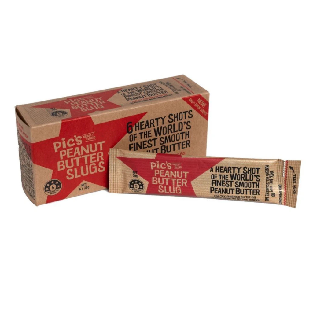HỘP 6-20 (30g) GÓI BƠ ĐẬU PHỘNG Pic’s Peanut Butter Slugs - NGUYÊN CHẤT, TIỆN LỢI