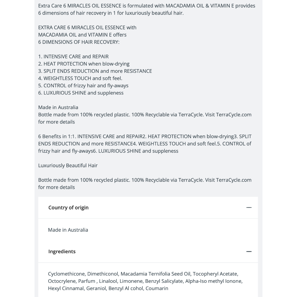 MIX 6 TINH DẦU DƯỠNG TÓC Schwarzkopf Extra Care 6 Miracles Oil Essence – Phục Hồi, Bóng Mượt, 100ml