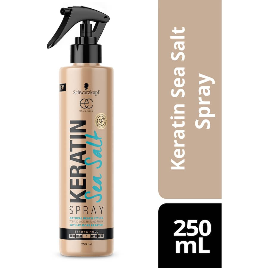 XỊT TẠO KIỂU TÓC Schwarzkopf Extra Care Keratin Sea Salt Spray, Giữ Nếp, Tự Nhiên, Không Bết, 250ml