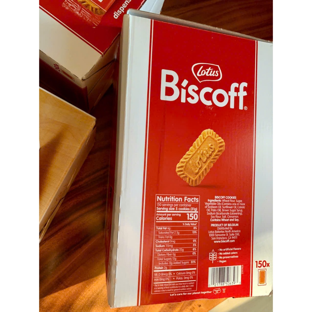 [BEST SELLER - PHẢI THỬ] THÙNG NẮP MỞ 150 CÁI BÁNH QUY Biscoff GIÒN Lotus Biscoff Biscuits, 937.5g