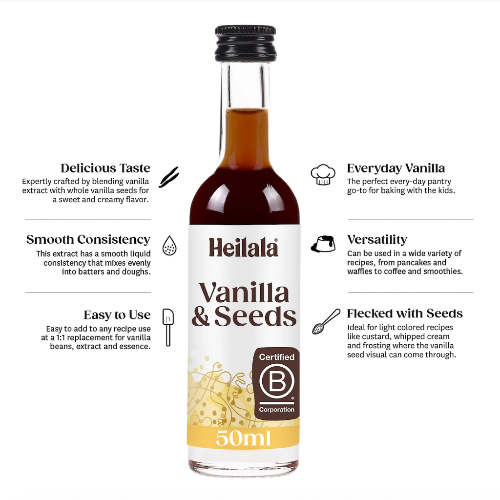 TINH CHẤT VANI Heilala Vanilla Extract Seeds – Vani Nguyên Chất Có Hạt, Làm Bánh & Pha Chế, 50ml