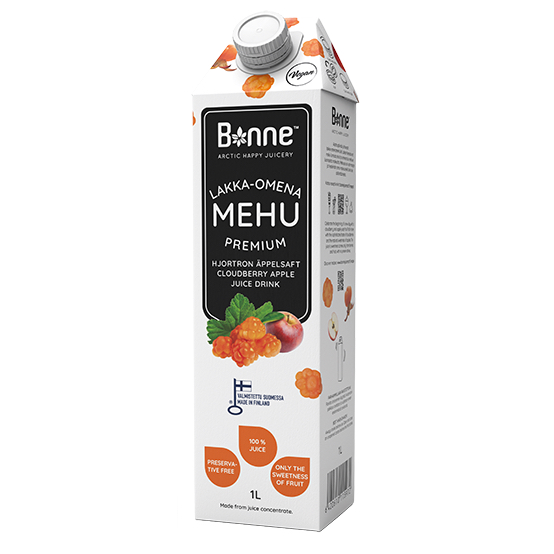 NƯỚC ÉP TRÁI CÂY NGUYÊN CHẤT TỪ RỪNG PHẦN LAN Bonne Lakka-Omena MEHU PREMIUM Artic Happy Juicery, 1 Lít