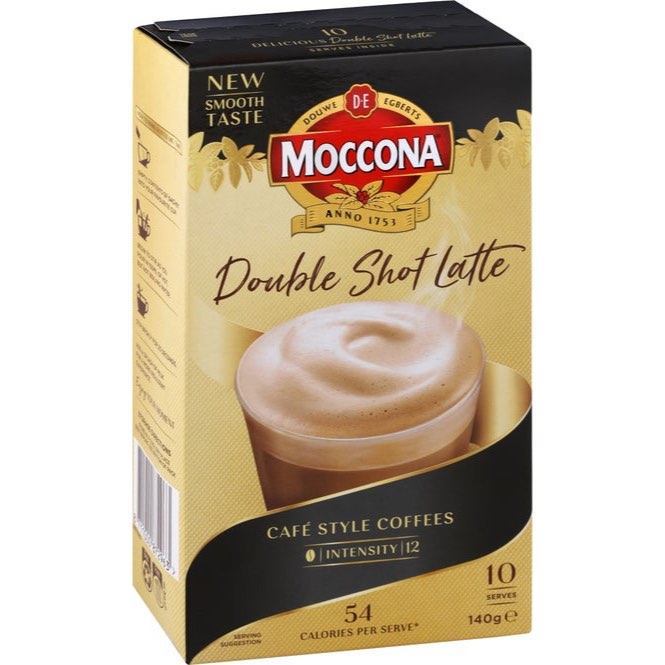 HỘP 10 GÓI CAFE Moccona Coffee Sachets (13.7g / gói) - Caramel Latte / Double Shot