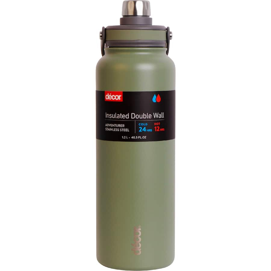 BÌNH NƯỚC QUAI XÁCH Decor Adventurer Stainless Steel Water Bottle Double Wall, SIZE ĐẠI XL 1.2L