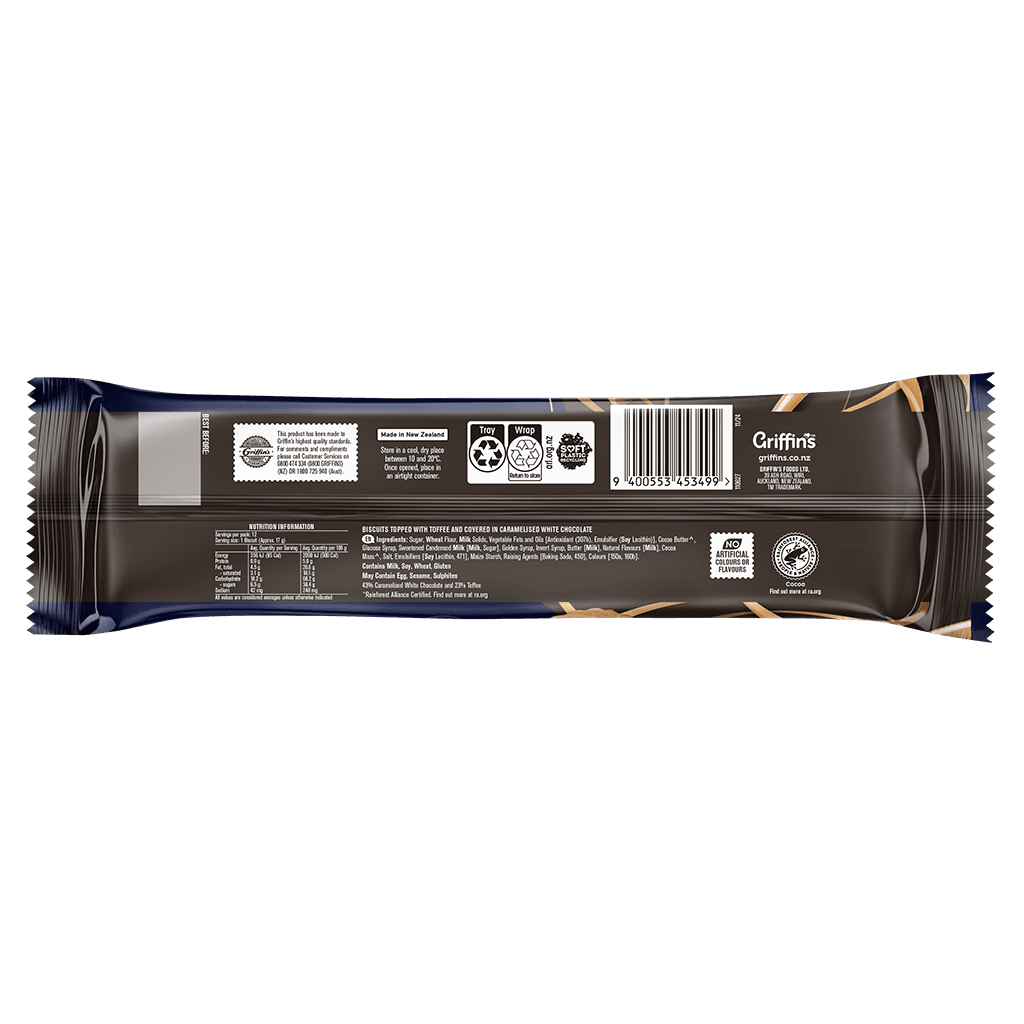 TÚI BÁNH QUY Griffin’s Toffee Pops Socola - CARAMEL TRẮNG, 200g