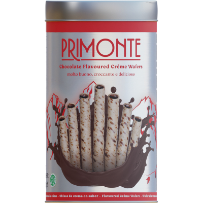 BÁNH XỐP Wafer Primonte Assorted Chocolate, MIX Kem Socola Dâu Strawberry & Vanilla Creme, 825g