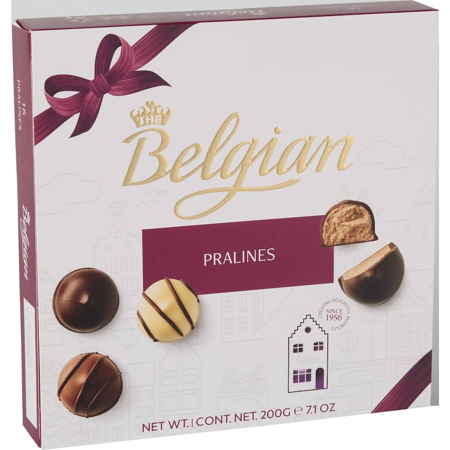 [Hàng Bỉ] HỘP 16-20 VIÊN SOCOLA Belgian Chocolates Assorted Pralines / Caffe, ĐEN-SỮA-TRẮNG, 200g