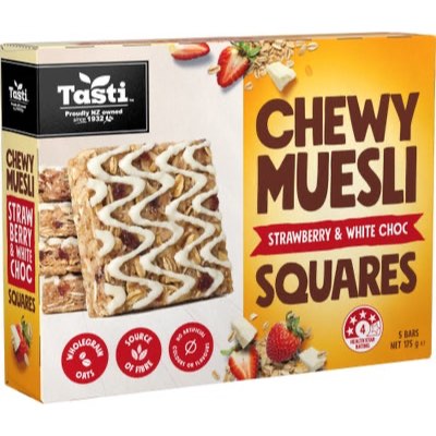 HỘP 5 THANH NGŨ CỐC SOCOLA Tasti Muesli Chewy, Choc Drizzle / Double Choc / Strawberry White, 175g