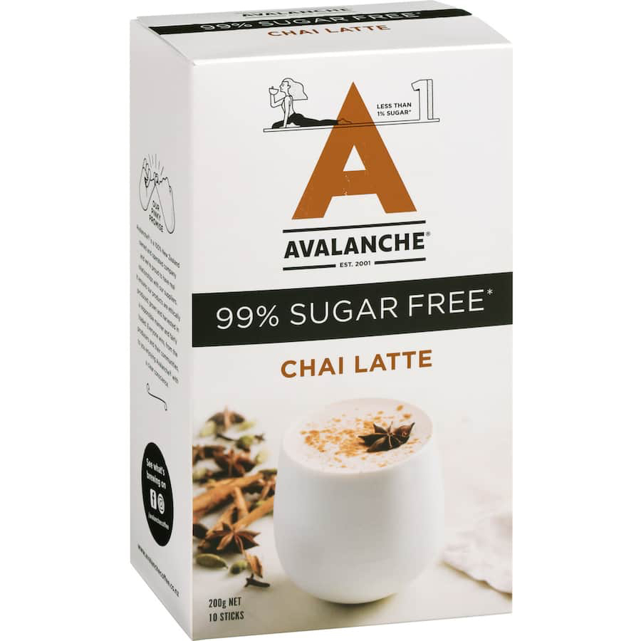 HỘP 10 GÓI CÀ PHÊ AVALANCHE Coffee Sticks, 99% KHÔNG ĐƯỜNG Sugar Free, Caramel Latte / Hazelnut Latte, 160g