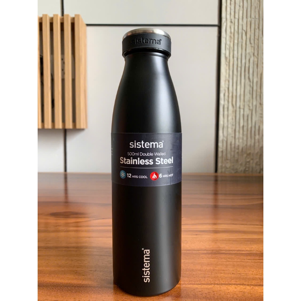 BÌNH GIỮ NHIỆT NÓNG & LẠNH Sistema Drink Bottle Stainless Steel, 2 LỚP THÉP KHÔNG RỈ, 500ml