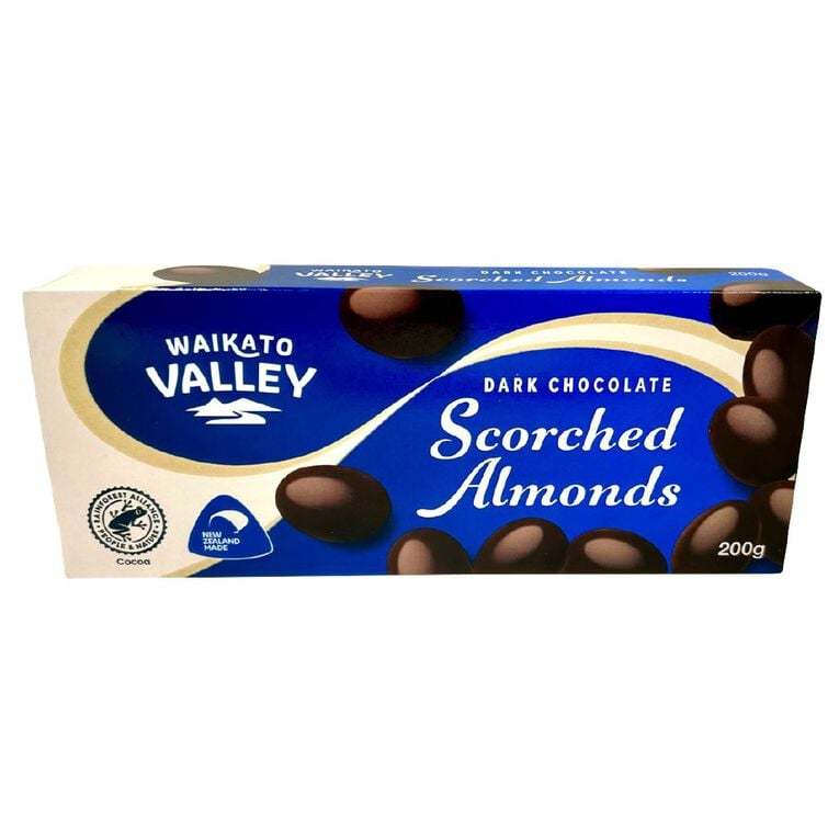 HỘP SOCOLA ĐEN / SỮA / TRẮNG Waikato Valley Chocolates, DARK / MILK / WHITE ALMONDS, FRUIT NUT, 200g