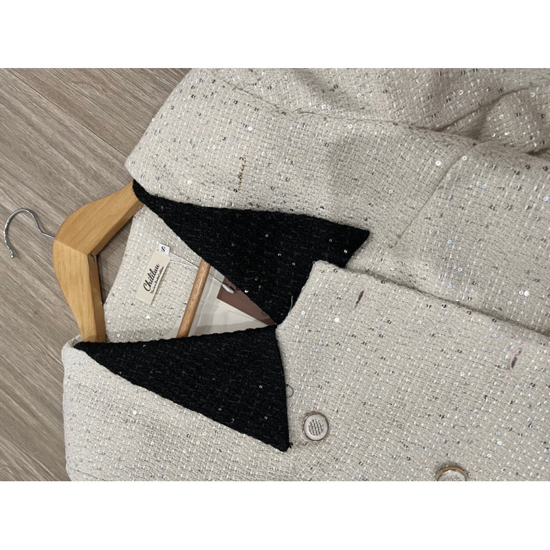Áo dạ tweed nữ Chililuu chất tweed cao cấp kiểu dáng giấu quần phong cách ulzzang sang chảnh