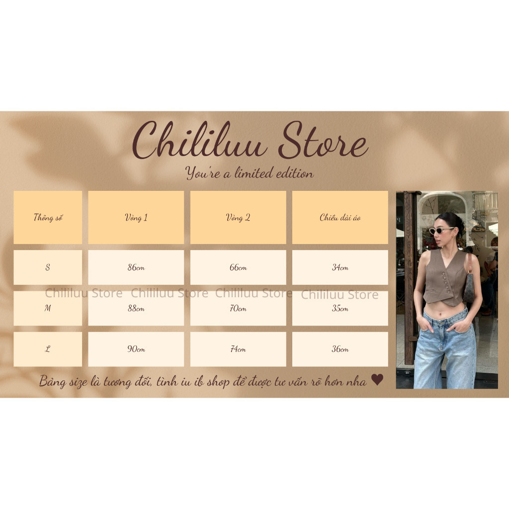 Áo gile croptop Chililuu áo gile vạt chéo hở nách cách tân phong cách cá tính sang chảnh