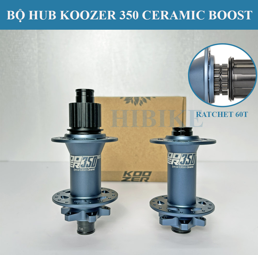 Bộ Hub KOOZER 350 Boost CERAMIC Ratchet 60T 32 Lỗ - Phanh Đĩa 6 ốc