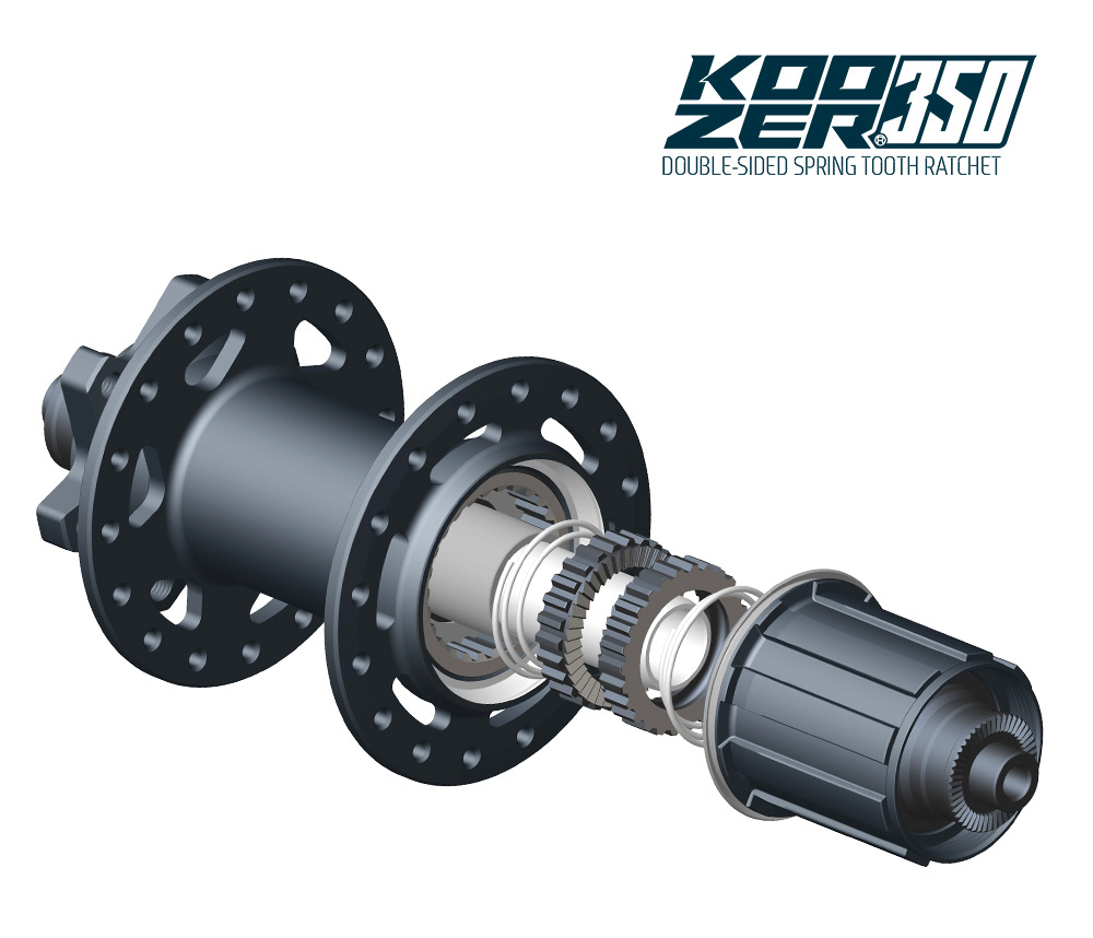 Bộ Hub KOOZER 350 Boost CERAMIC Ratchet 60T 32 Lỗ - Phanh Đĩa 6 ốc