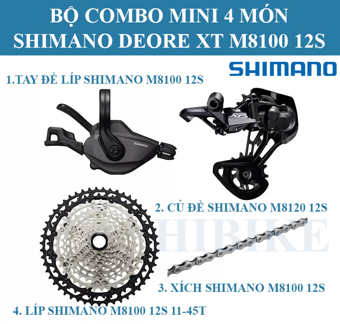 Bộ Group SHIMANO DEORE XT M8100 2X12S