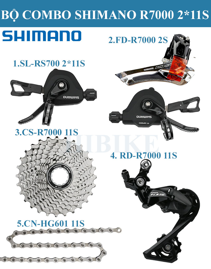 Bộ Combo 5 Món SHIMANO R7000 2*11S - Tay Ngang