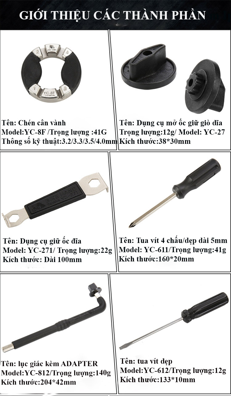 Bộ đồ nghề sửa xe đạp BIKE HAND YC-721
