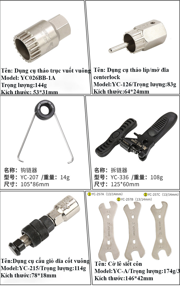 Bộ đồ nghề sửa xe đạp BIKE HAND YC-721