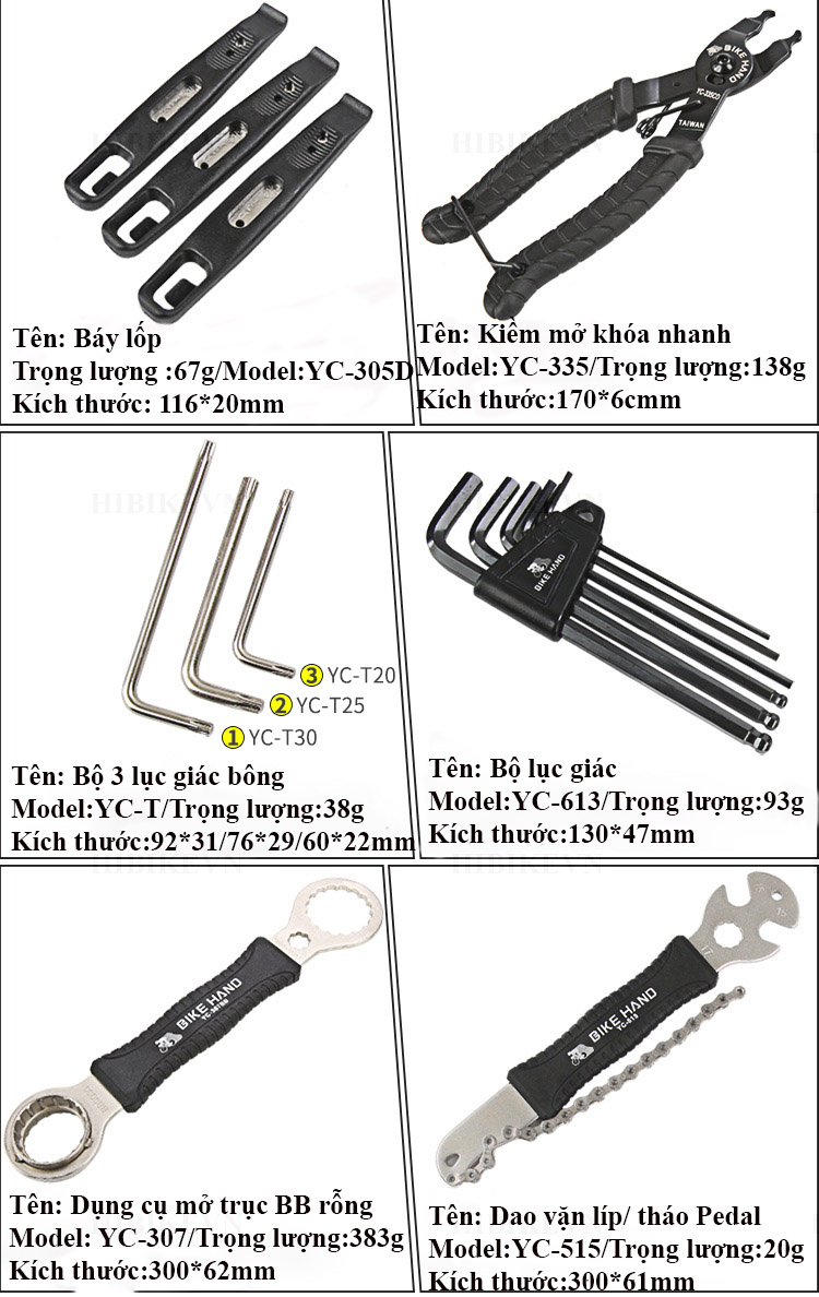 Bộ đồ nghề sửa xe đạp BIKE HAND YC-721