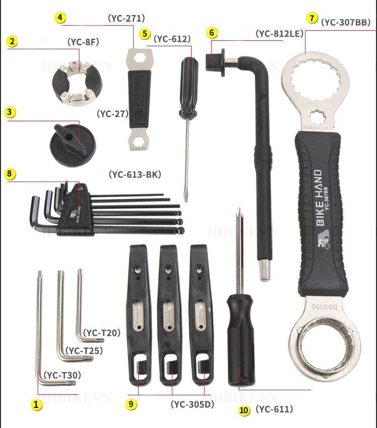 Bộ đồ nghề sửa xe đạp BIKE HAND YC-721