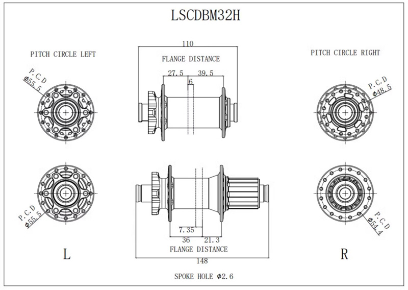 Bộ Hub Xe Đạp GOLDIX M370 BOOST - Phanh Đĩa 6 Ốc - Rachet 60T