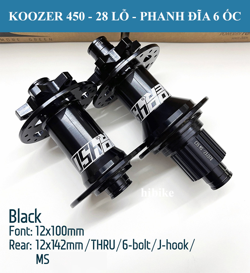 Bộ Hub KOOZER 450 28 Lỗ - Phanh Đĩa 6 Ốc - Tăm Móc