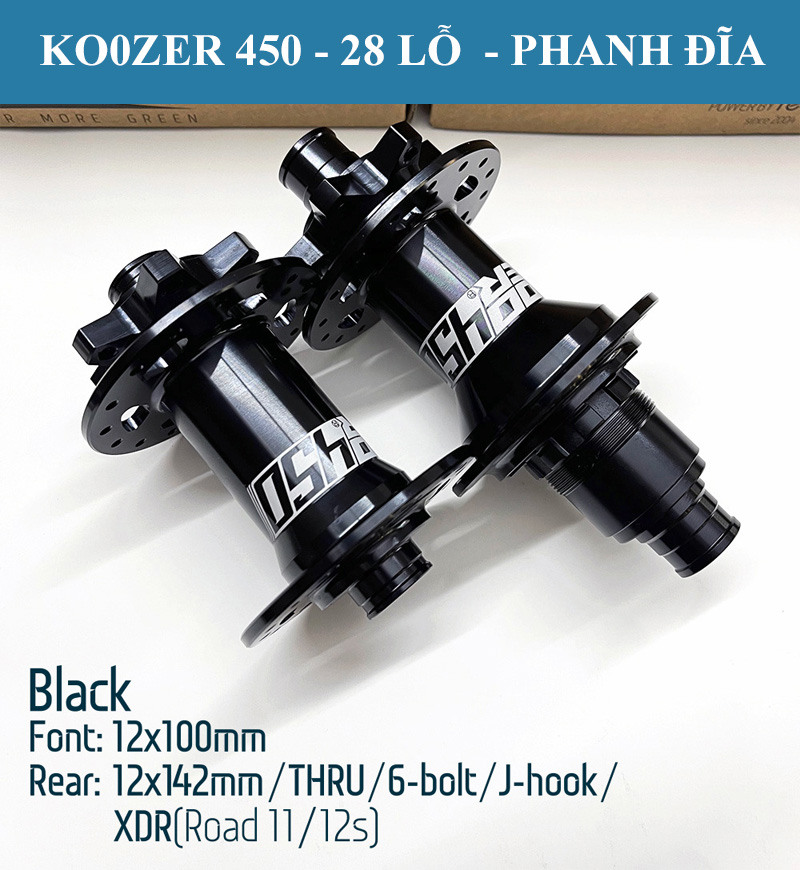 Bộ Hub KOOZER 450 28 Lỗ - Phanh Đĩa 6 Ốc - Tăm Móc