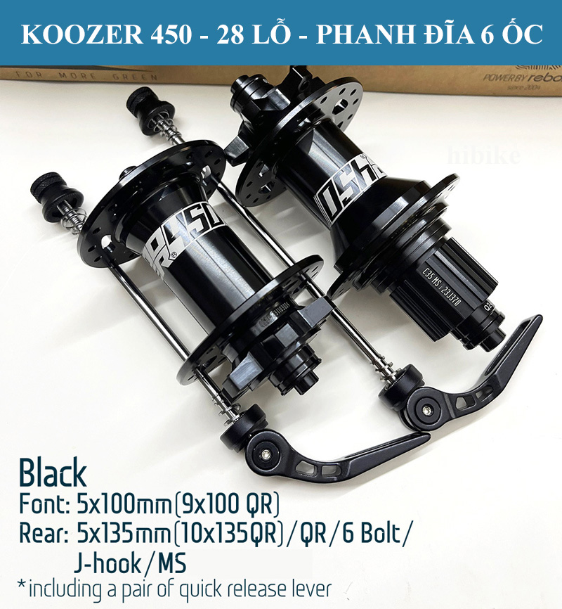 Bộ Hub KOOZER 450 28 Lỗ - Phanh Đĩa 6 Ốc - Tăm Móc