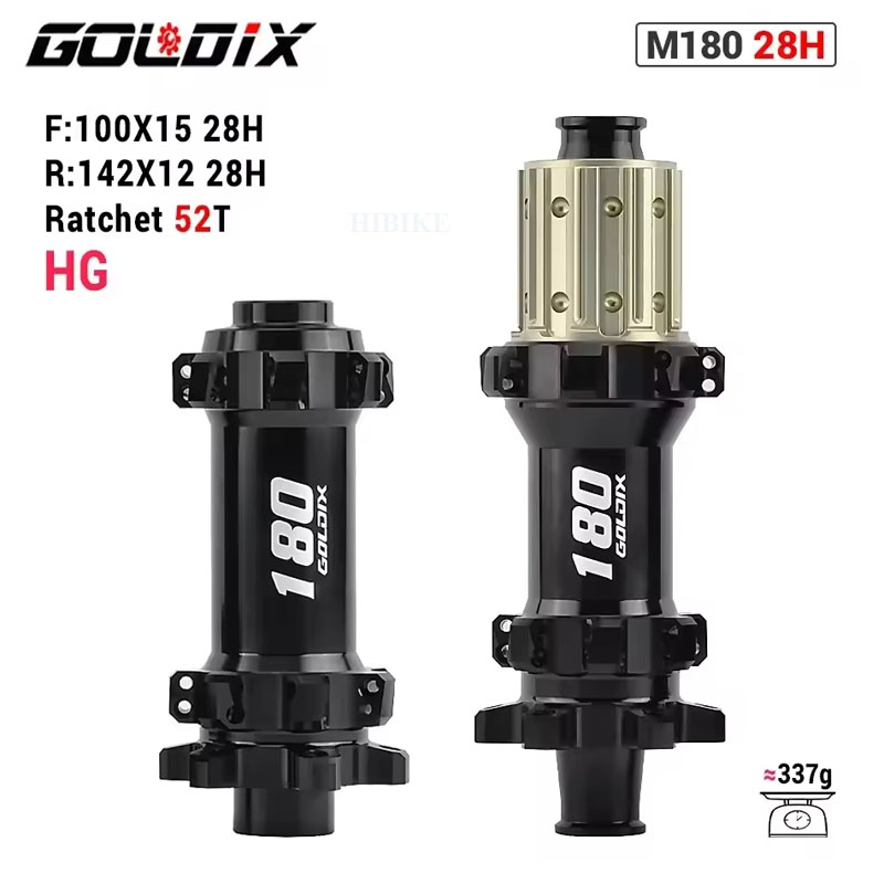 Bộ Hub GOLDIX M180 Ratchet EXP 52T – 28 Lỗ - Phanh Đĩa 6 Ốc