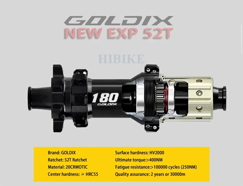 Bộ Hub GOLDIX M180 Ratchet EXP 52T – 28 Lỗ - Phanh Đĩa 6 Ốc