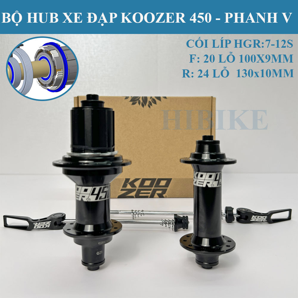 Bộ Hub KOOZER 450 20/24 Lỗ  6 Pawls - Phanh V - Tăm Móc - HG