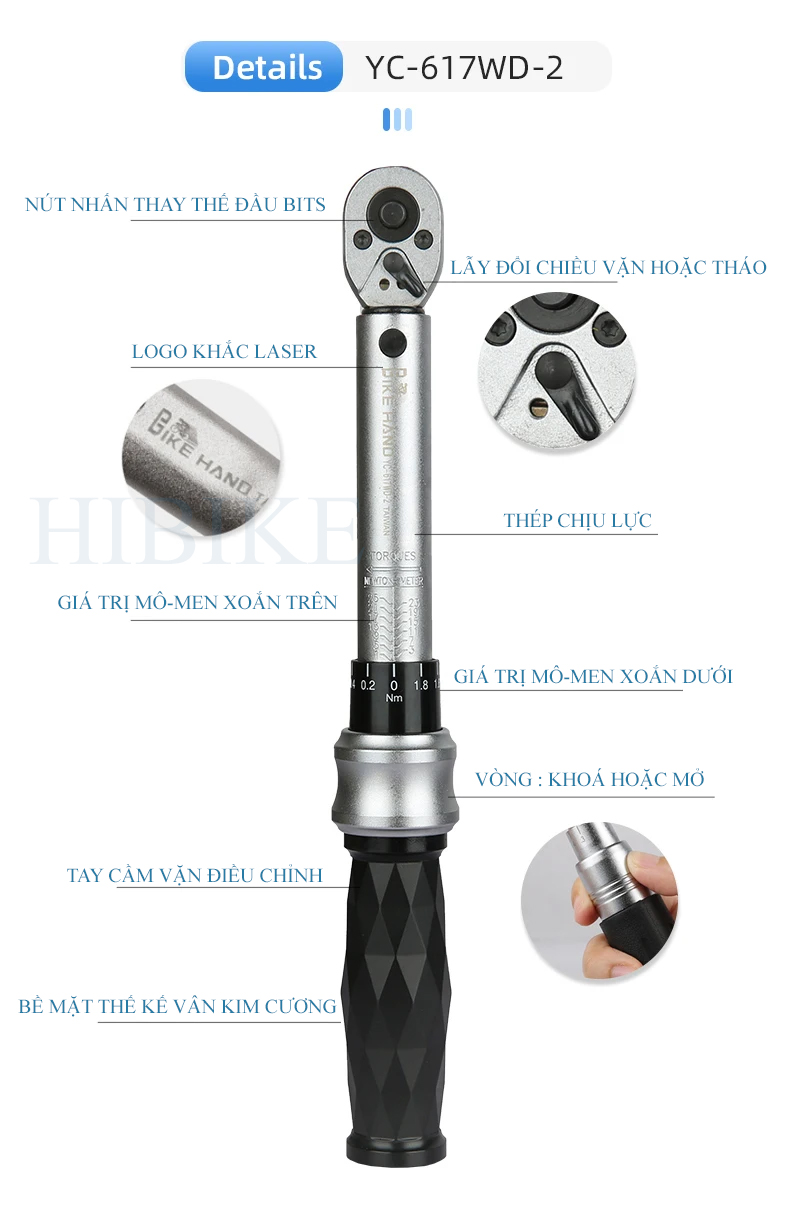 Cờ Lê Siết Lực BIKE HAND YC-617WD-2