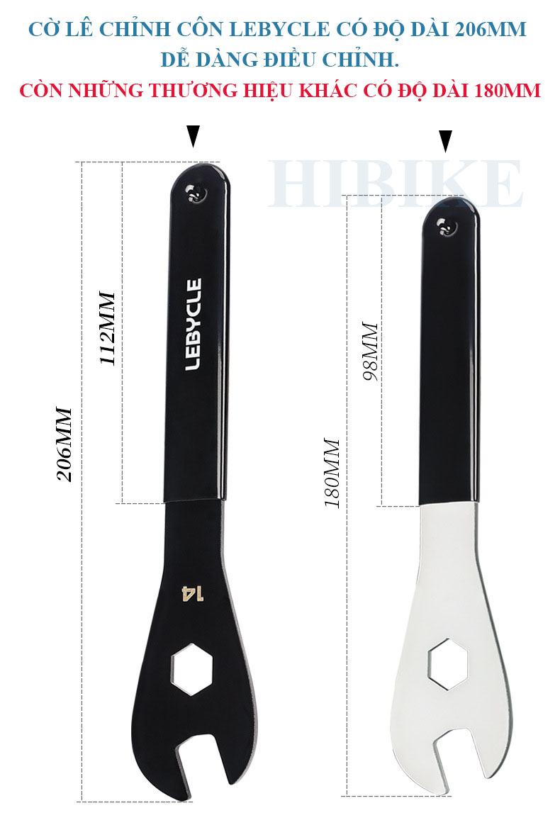 Cờ Lê Điều Chỉnh Hub Trục Côn Xe Đạp LEBYCLE