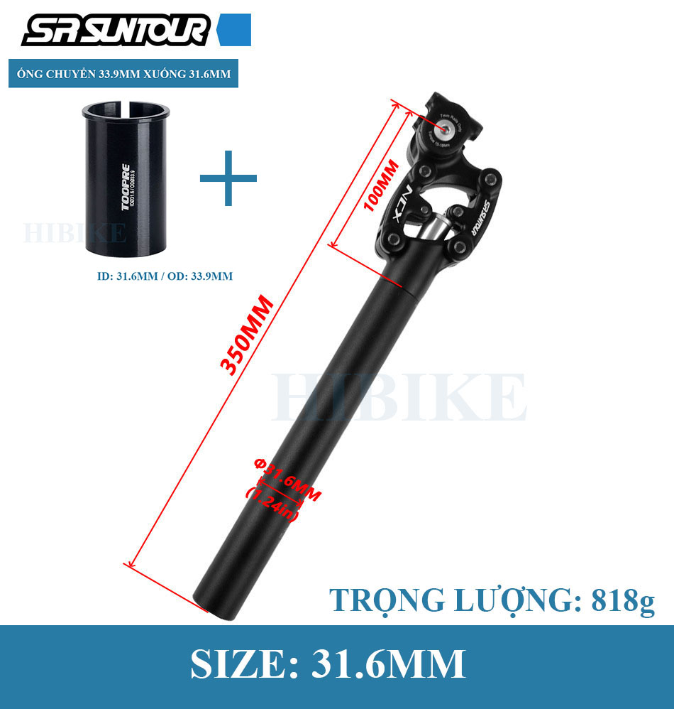 Cọc Yên Xe Đạp Giảm Xóc SUNTOUR NCX