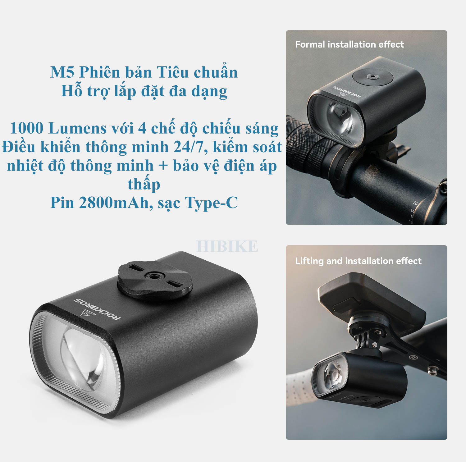 Đèn Pha Xe Đạp Độ Sáng Cao ROCKBROS 1000 LUMENS