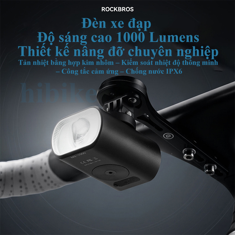 Đèn Pha Xe Đạp Độ Sáng Cao ROCKBROS 1000 LUMENS