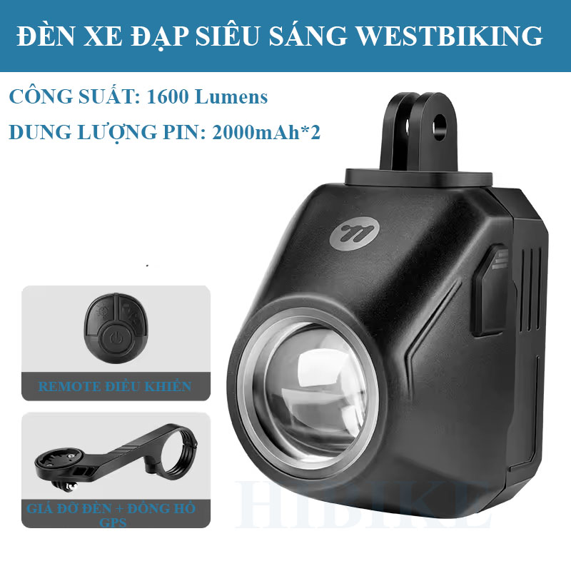 Đèn Xe Đạp Siêu Sáng 1600 Lumens WEST BIKING