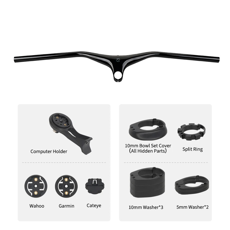Ghi Đông Xe Đạp MTB Liền Pô Tăng Âm Sườn CARBON TOSEEK TM200