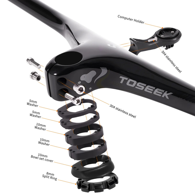Ghi Đông Xe Đạp MTB Liền Pô Tăng Âm Sườn CARBON TOSEEK TM200