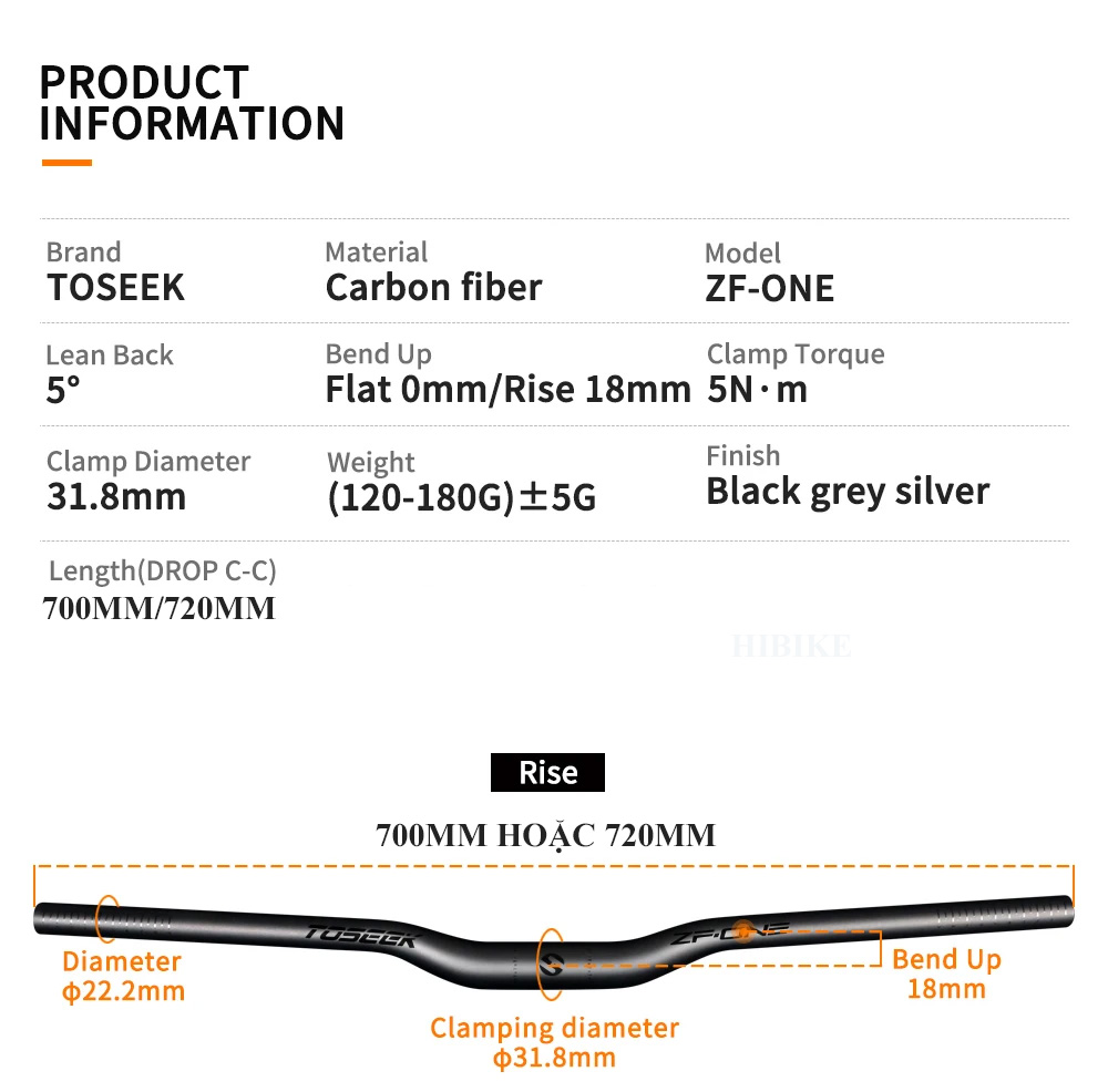 Ghi Đông Xe Đạp CARBON TOSEEK RISE ZF ONE
