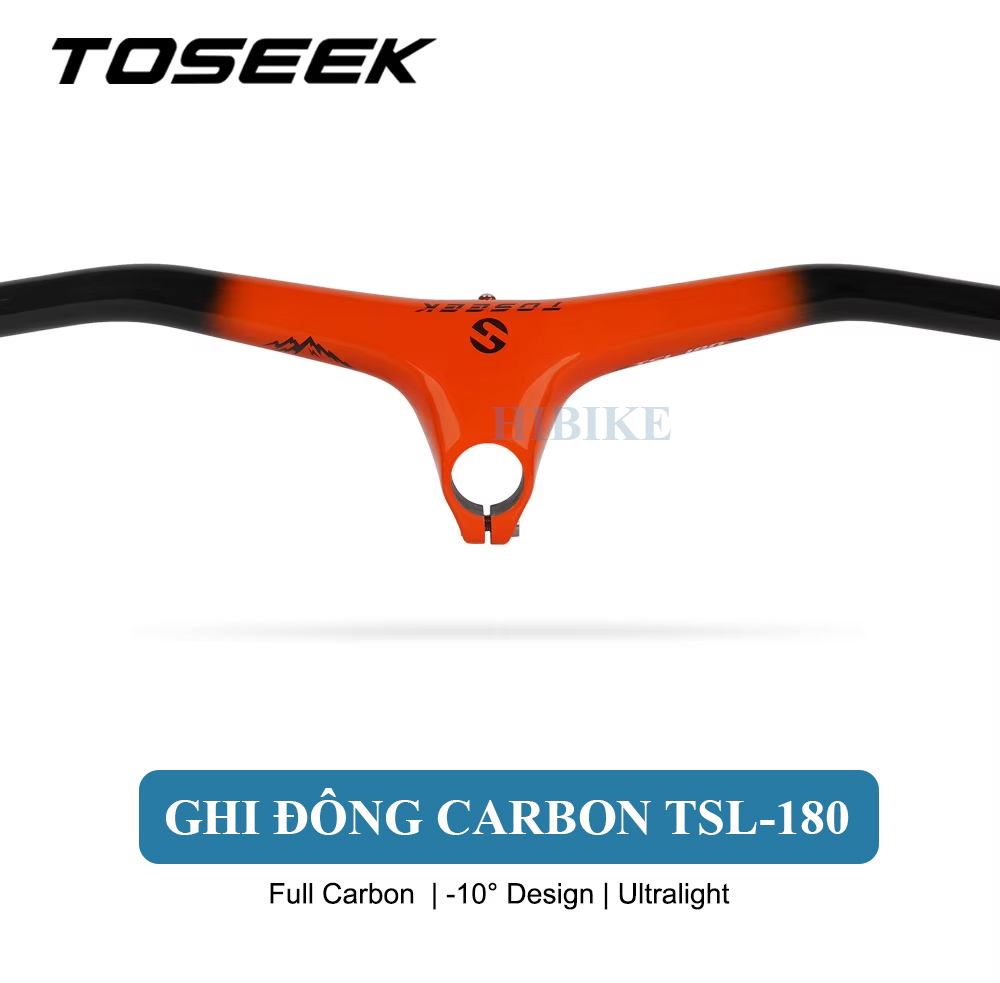 Ghi Đông Xe Đạp MTB Liền Pô Tăng CARBON TOSEEK TSL180